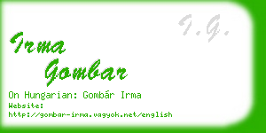 irma gombar business card
