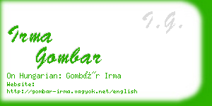 irma gombar business card